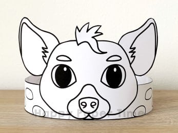 Hyena crown paper template printable