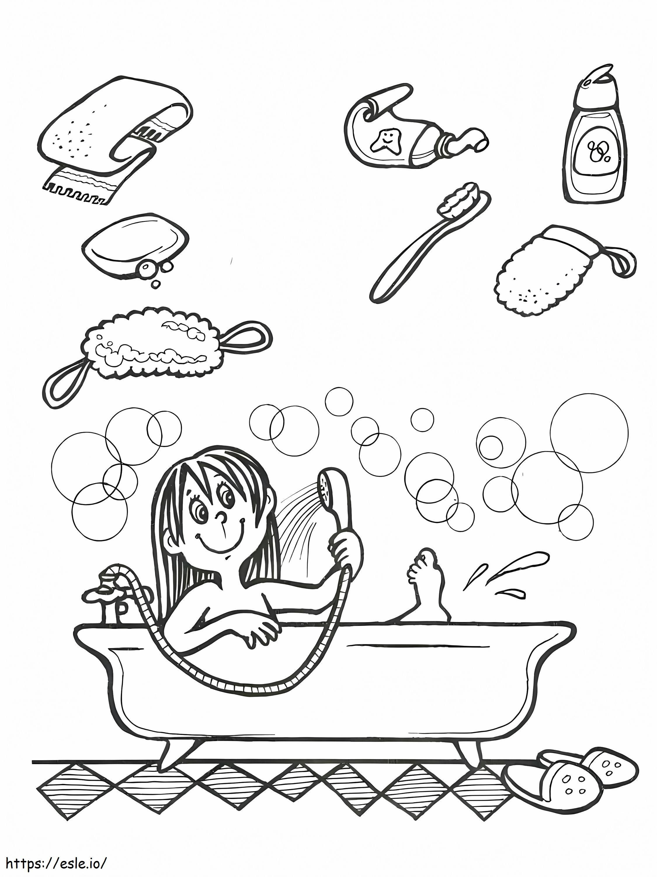 Printable hygiene coloring page