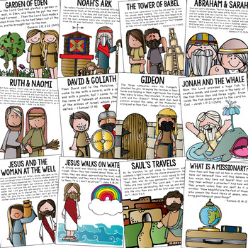 Bible story and hymn coloring pages posters church activity bundle