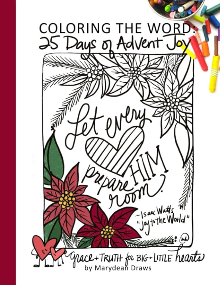 Coloring the word days of advent joy draws marydean books