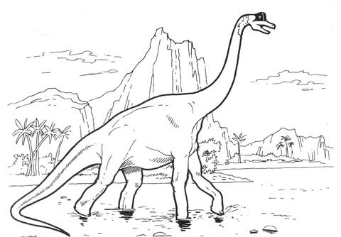 Brachiosaur dinosaur coloring page free printable coloring pages