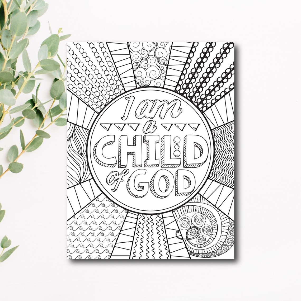 I am a child of god giant coloring page