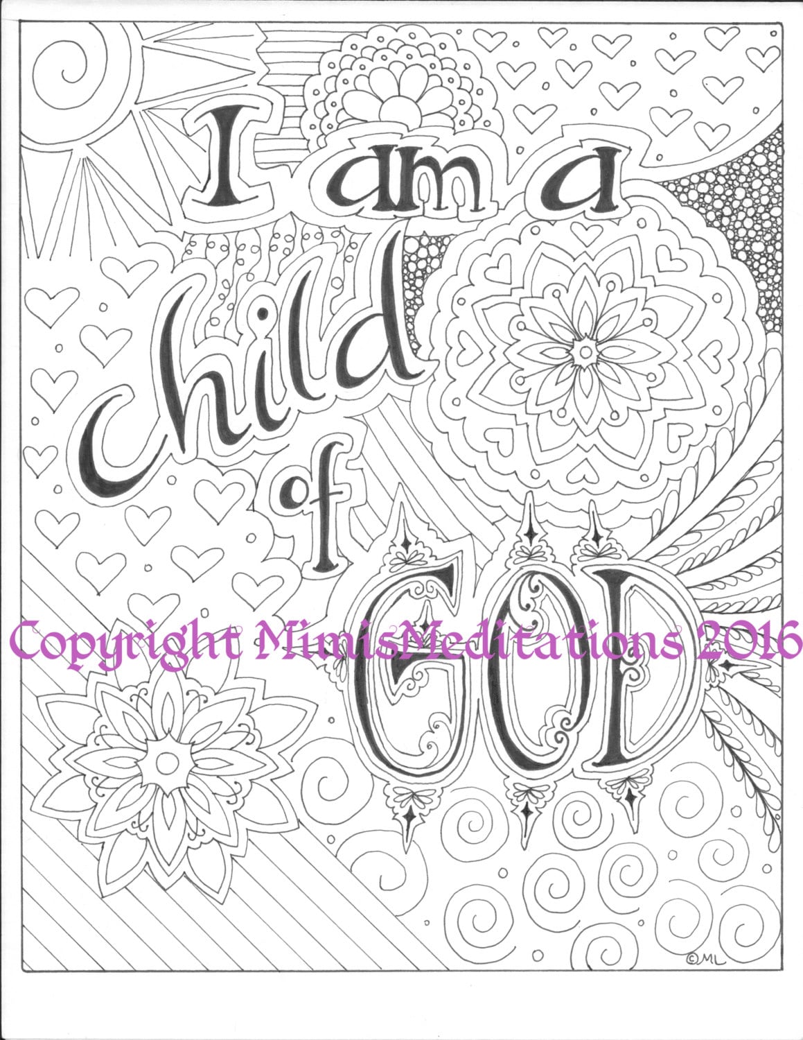 Coloring page i am a child of god