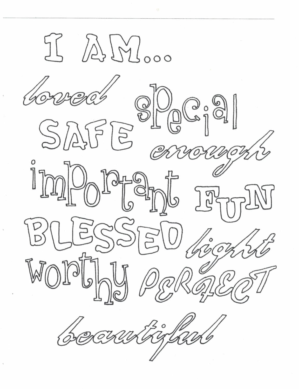 I amcoloring page instant download