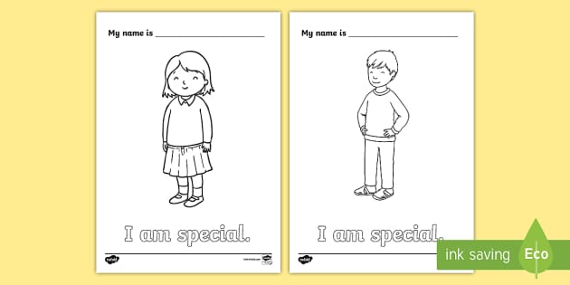 I am special colouring page teacher made