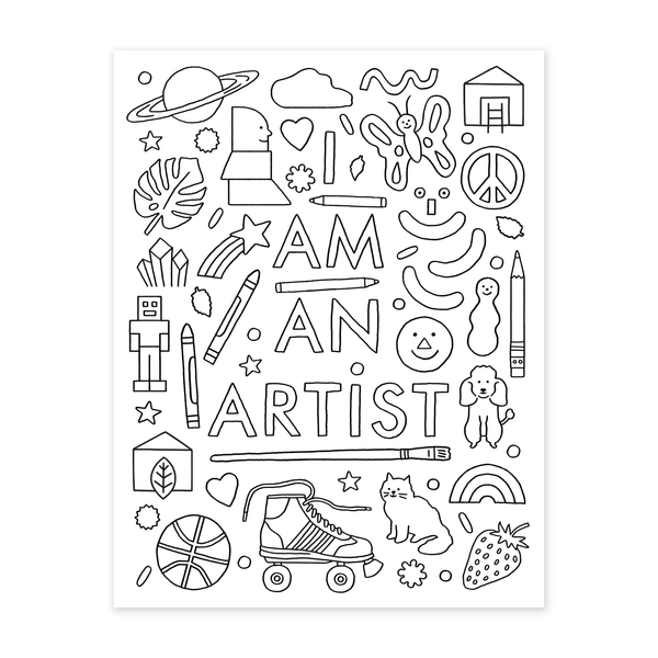 I am an artist coloring sheet â sarah neuburger
