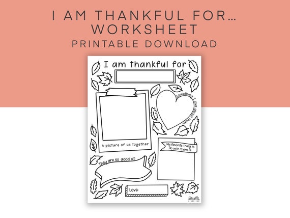 I am thankful for activity for kids thanksgiving worksheet gratitude coloring page autumn printable card fall leaves coloring sheet