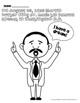 Martin luther king jr color and draw pages