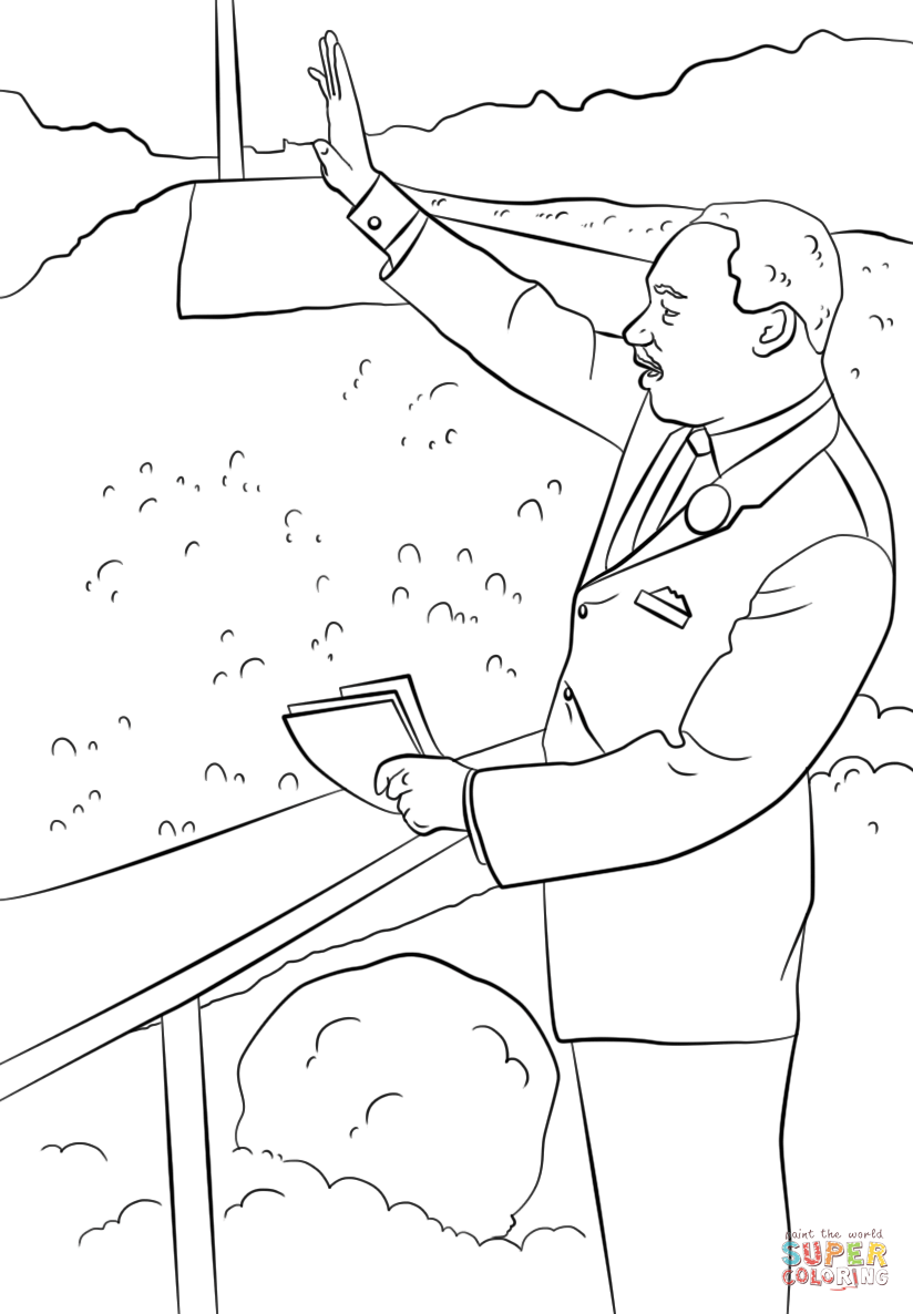 Martin luther king i have a dream coloring page free printable coloring pages