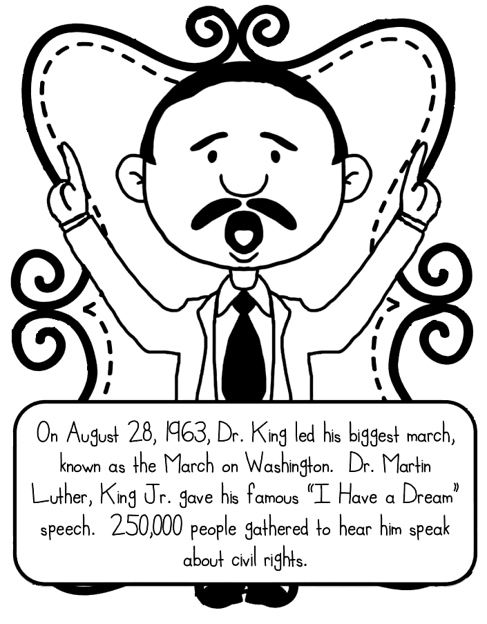 Martin luther king jr coloring pages printable for free download