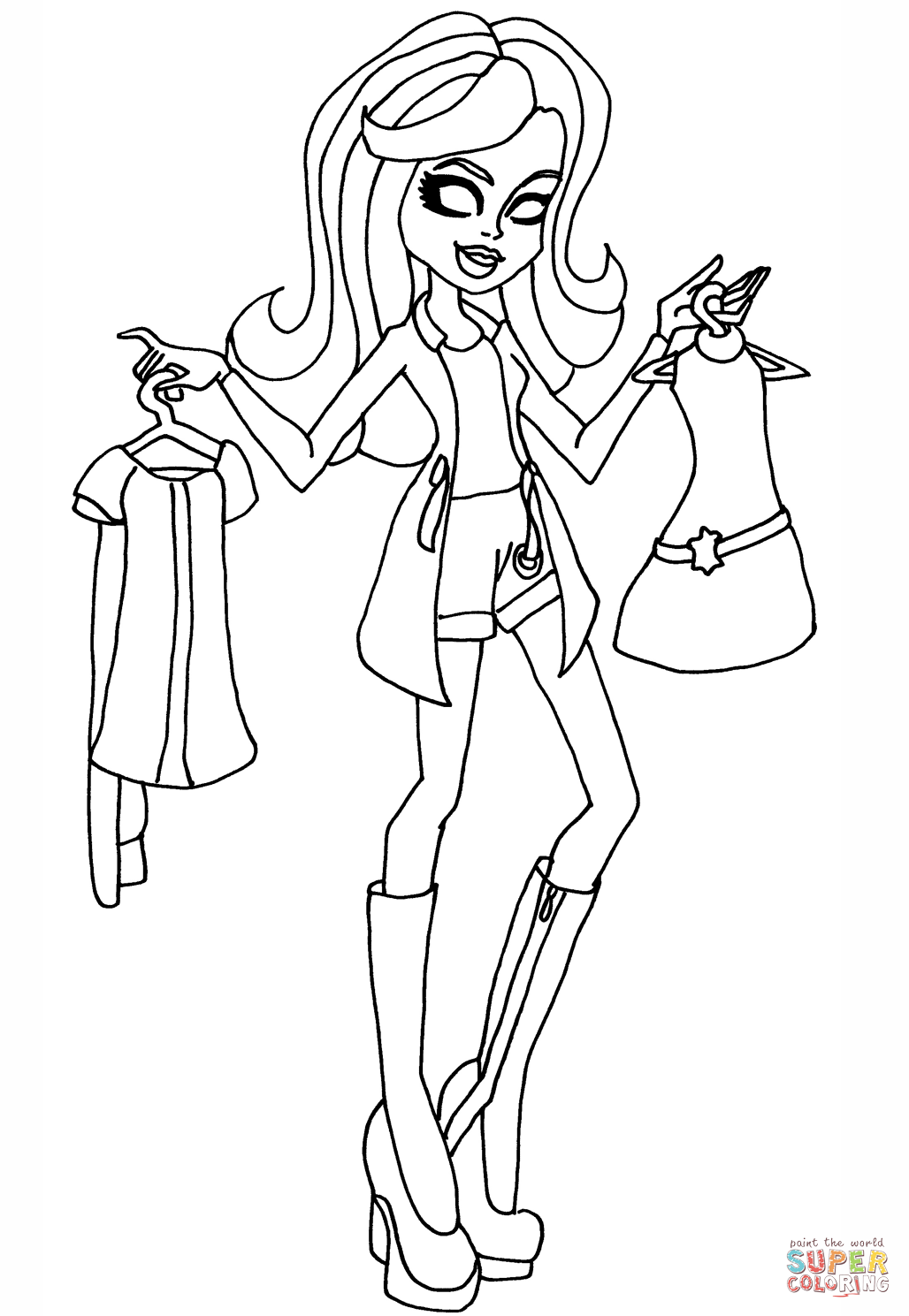 I heart fashion scarah coloring page free printable coloring pages