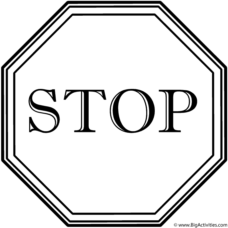 Stop sign with thick border