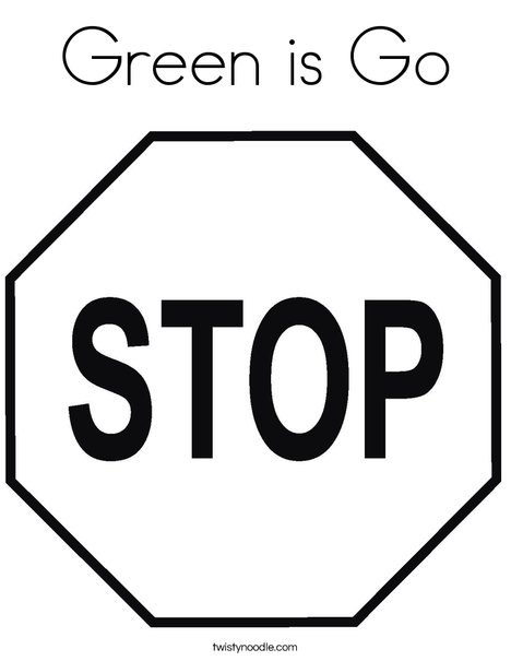 Green is go coloring page