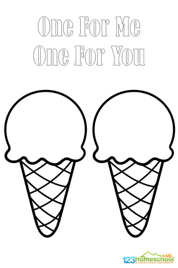 Ð i is for ice cream coloring pages freebie