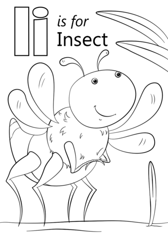 Letter i is for insect coloring page free printable coloring pages letter i crafts insect coloring pages preschool letter crafts