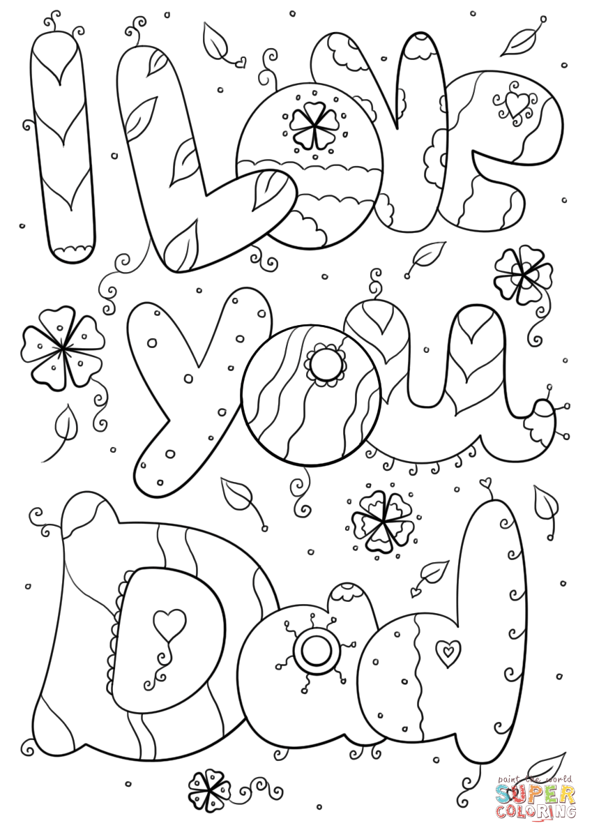 I love you dad coloring page free printable coloring pages