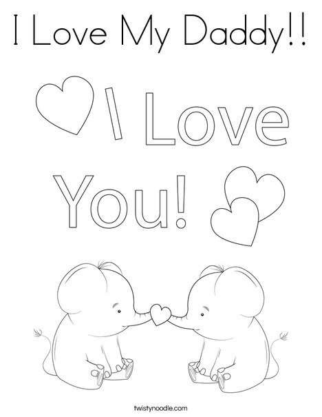 I love my daddy coloring page