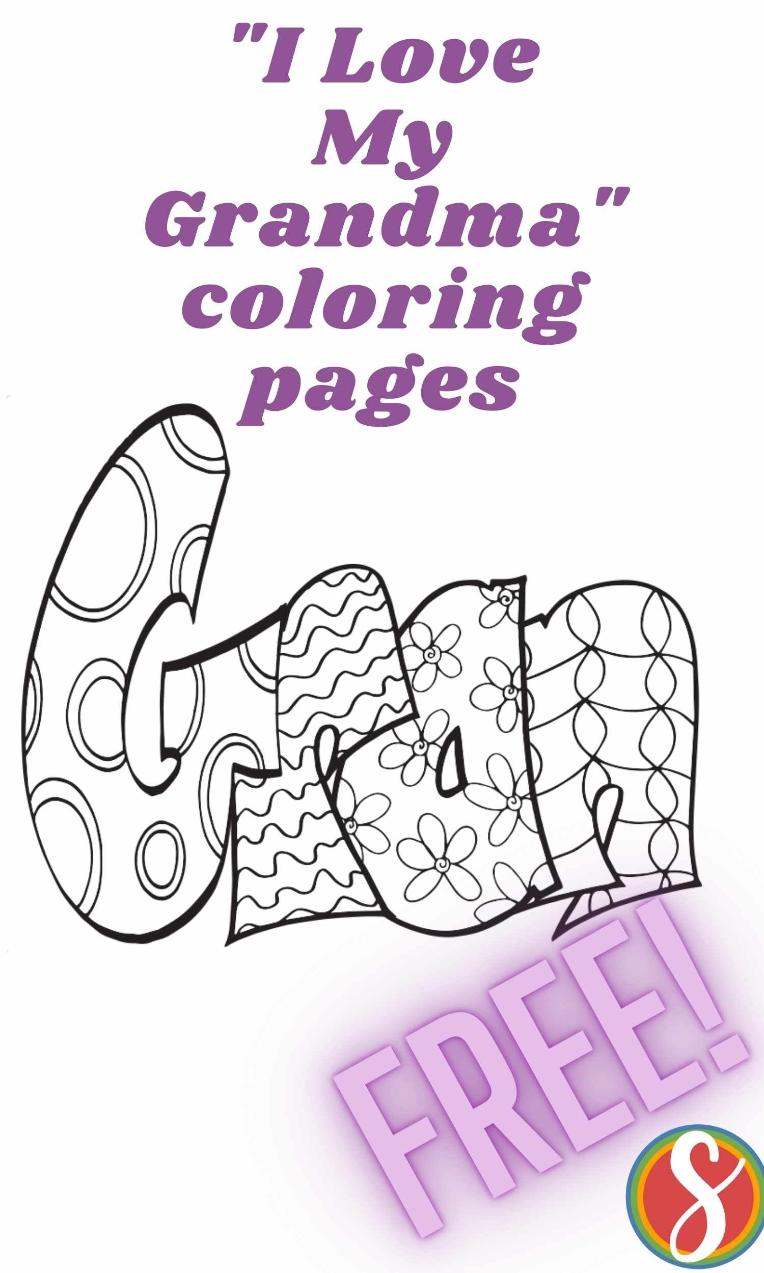 Free grandma coloring pages for grandparents day â stevie doodles