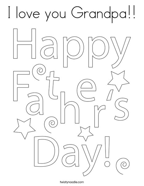 I love you grandpa coloring page
