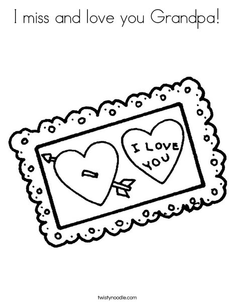 I miss and love you grandpa coloring page