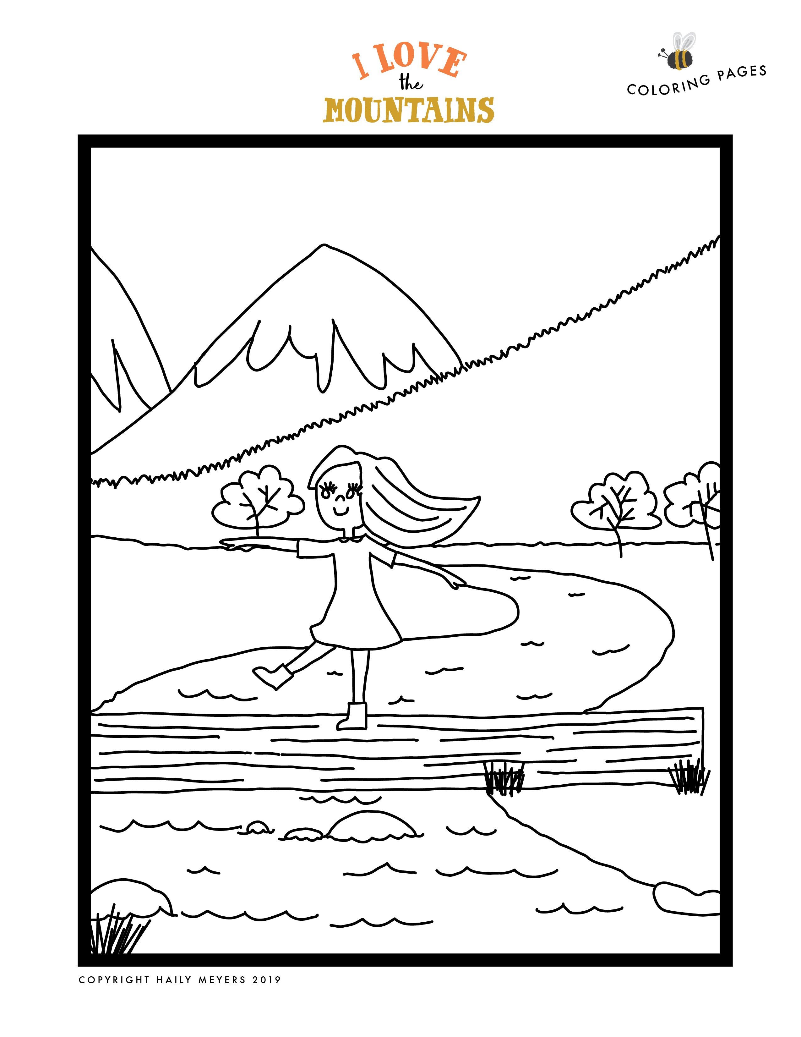 Free download i love the mountains coloring sheets â lucy darling