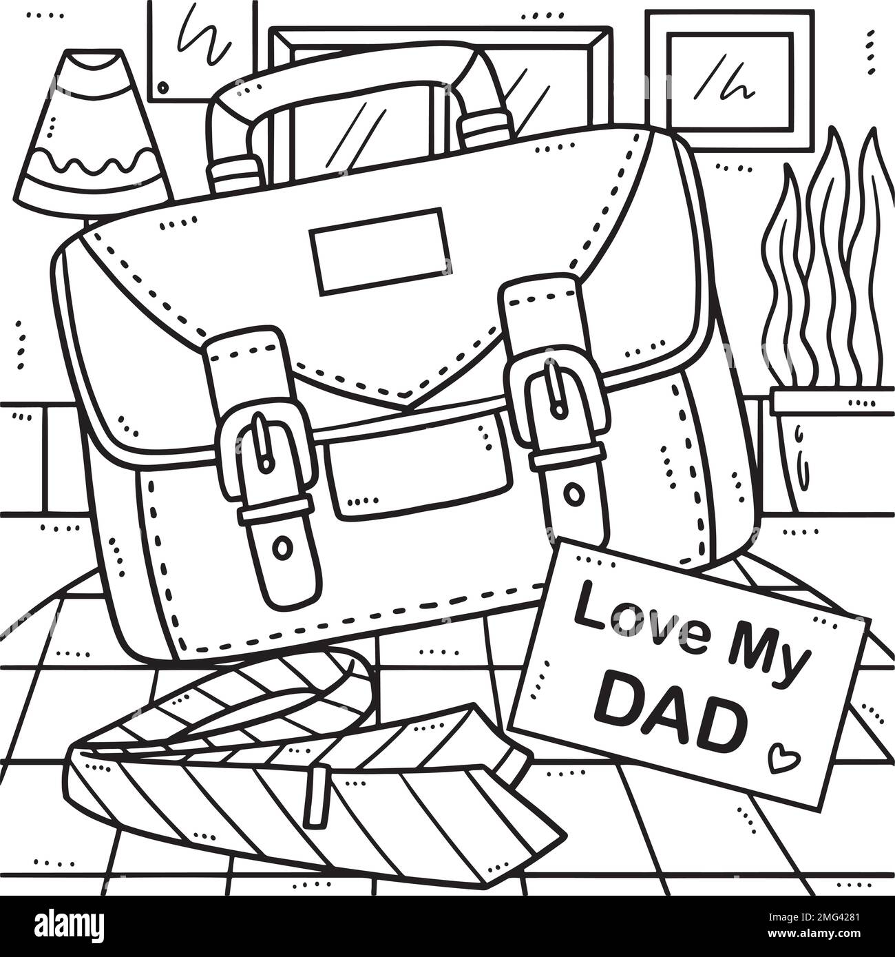 Fathers day love my dad coloring page stock vector image art