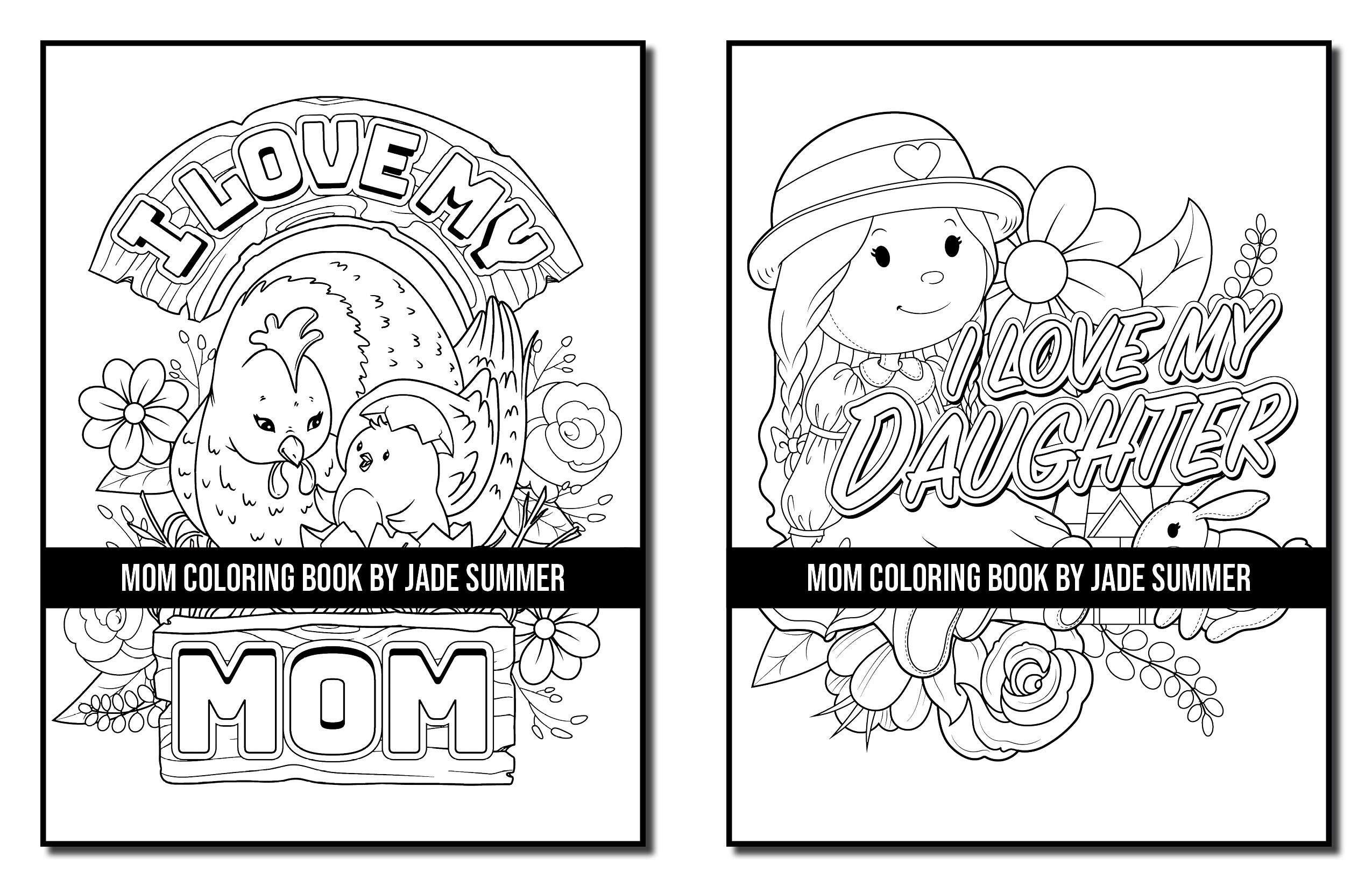 Love coloring pages mom adult coloring book by jade summer digital coloring pages printable pdf download