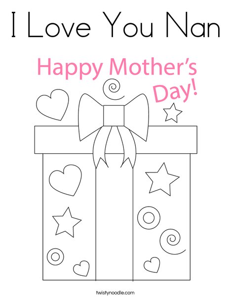 I love you nan coloring page