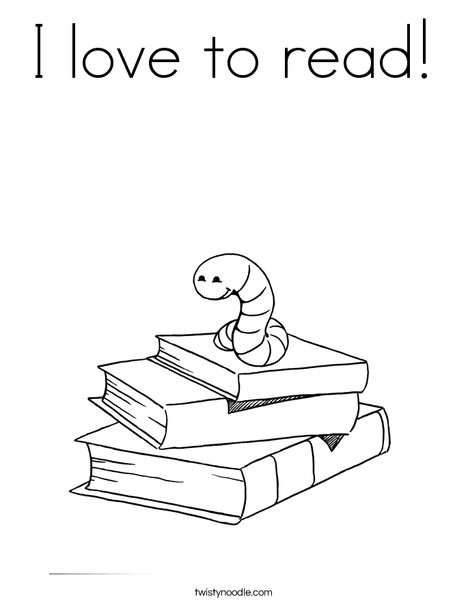 I love to read coloring page