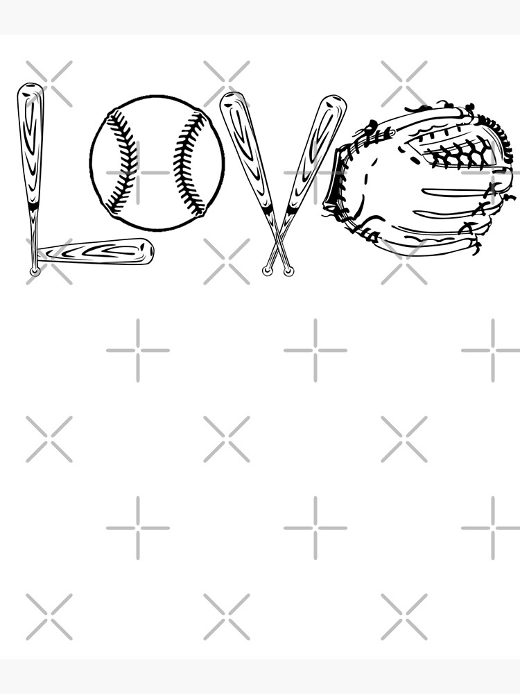 Baseball softball love shirt coffee mug and stickers art print for sale by rdorsey