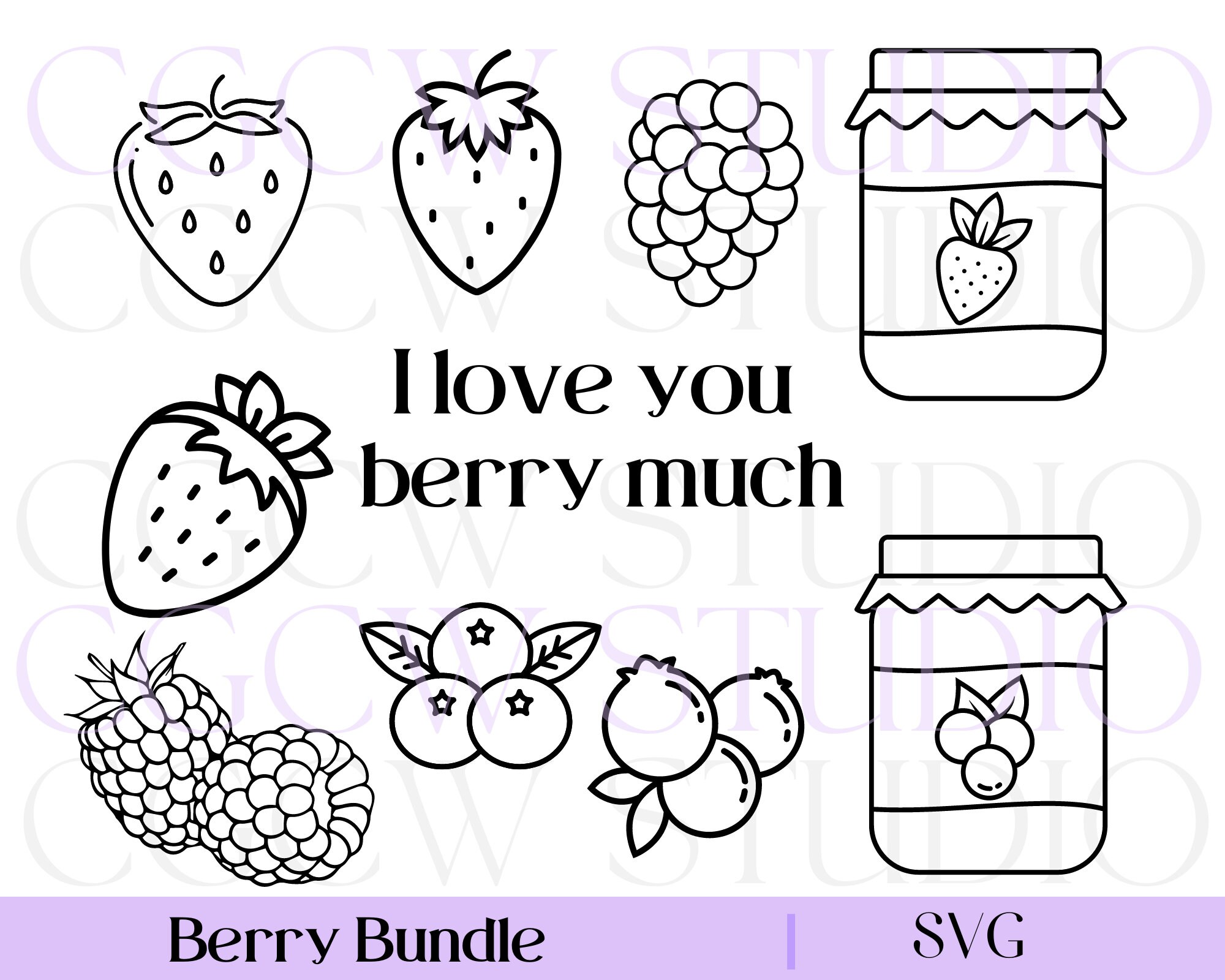 I love you berry much svg file berries svg bundle strawberry digital download berry st birthday party blueberry digital file berry