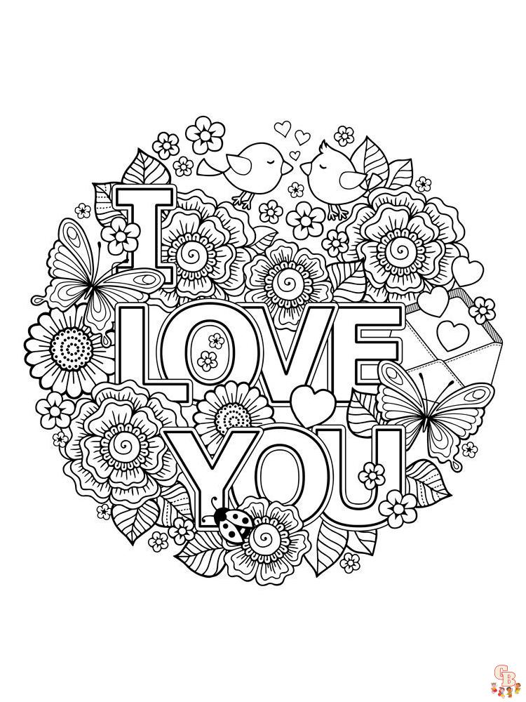 Printable i love you coloring pages free for kids and adults