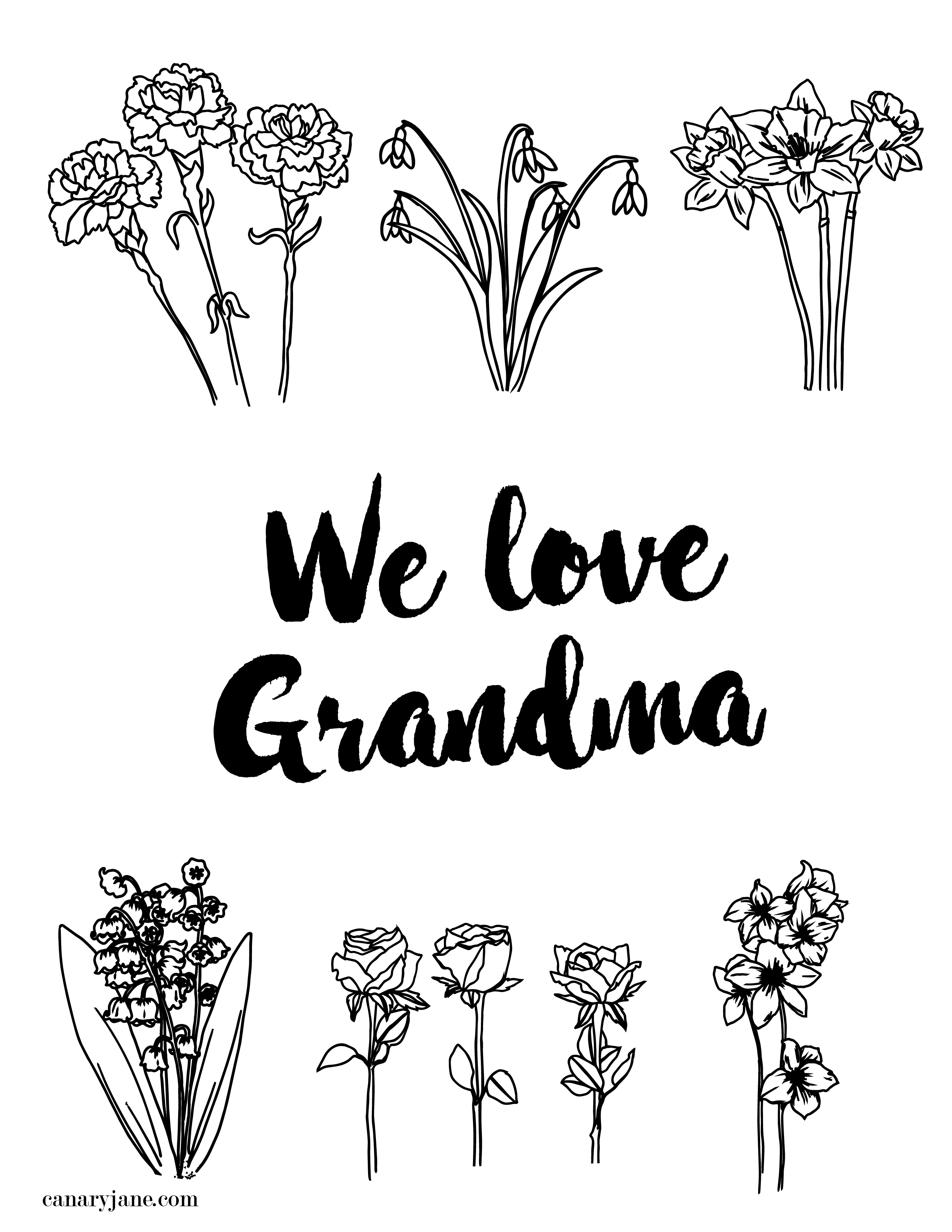 Free printable coloring pages for mothers day and grandma