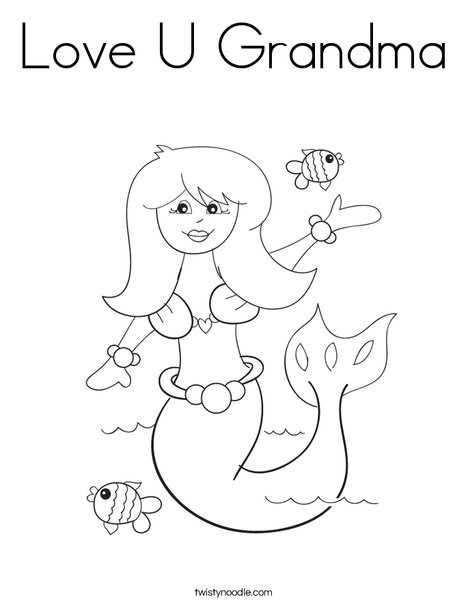 Love u grandma coloring page