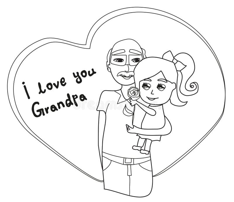 I love you grandpa card stock vector illustration of cozy