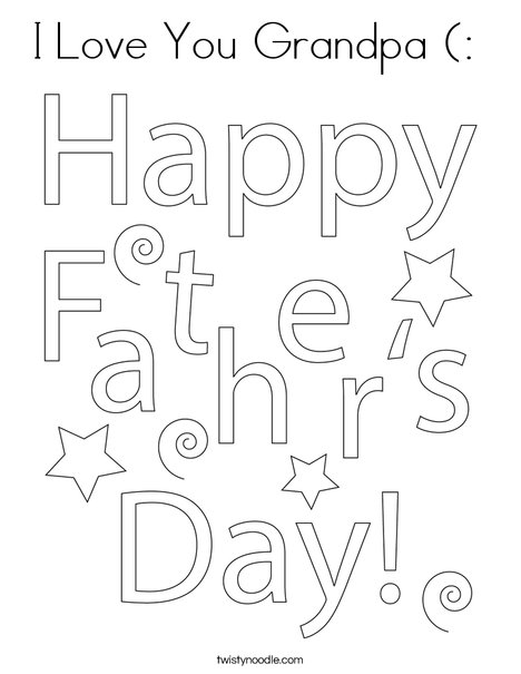 I love you grandpa coloring page