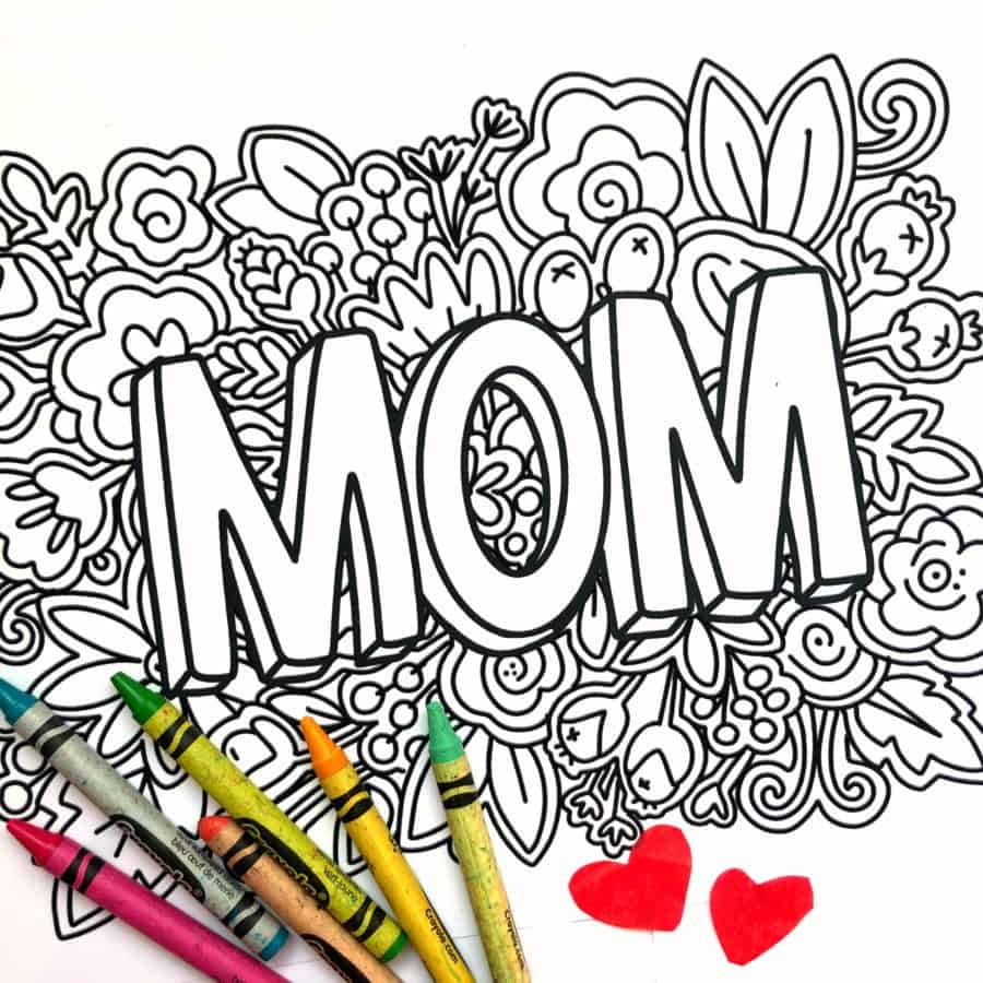Mothers day coloring cards