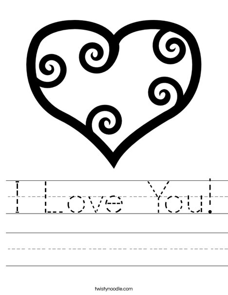 I love you worksheet