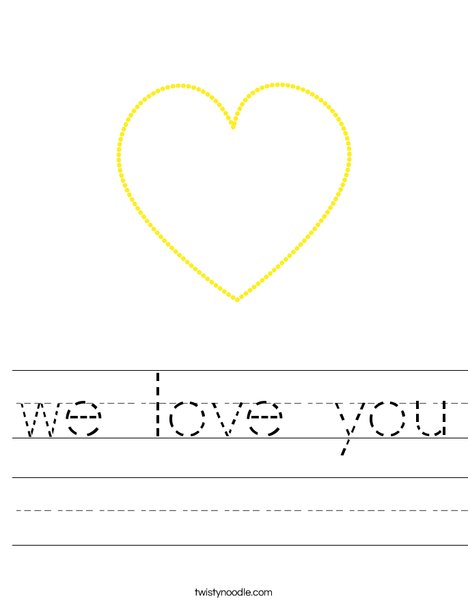 We love you worksheet