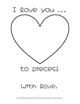 I love you to pieces printable tpt