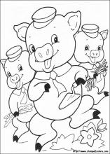Disegni di i tre porcellini da colorare