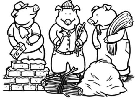 Three little pigs coloring page free three little pigs little pigs three little pig