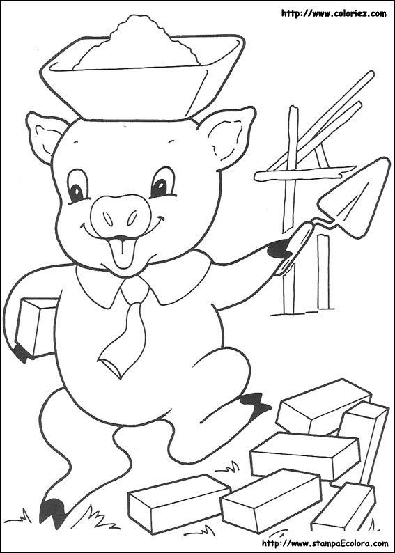 Disegni i tre porcellini trang tã mã u sãch tã mã u dá thææng