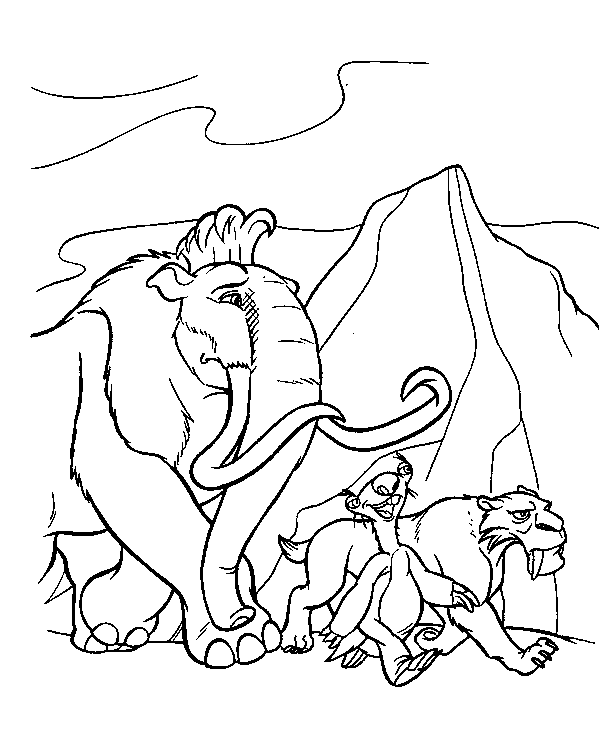 Free ice age drawing to print and color