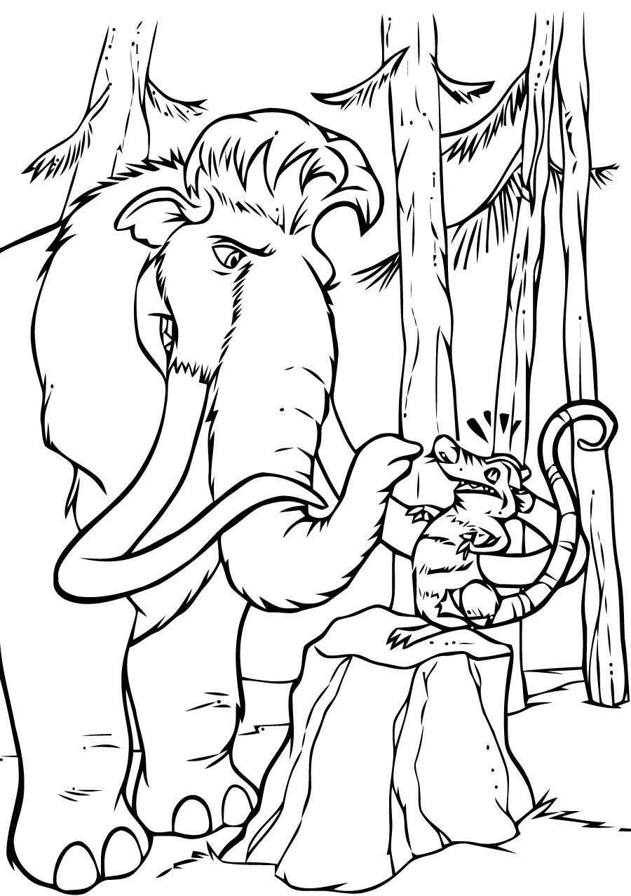 Free ice age drawing to download and color
