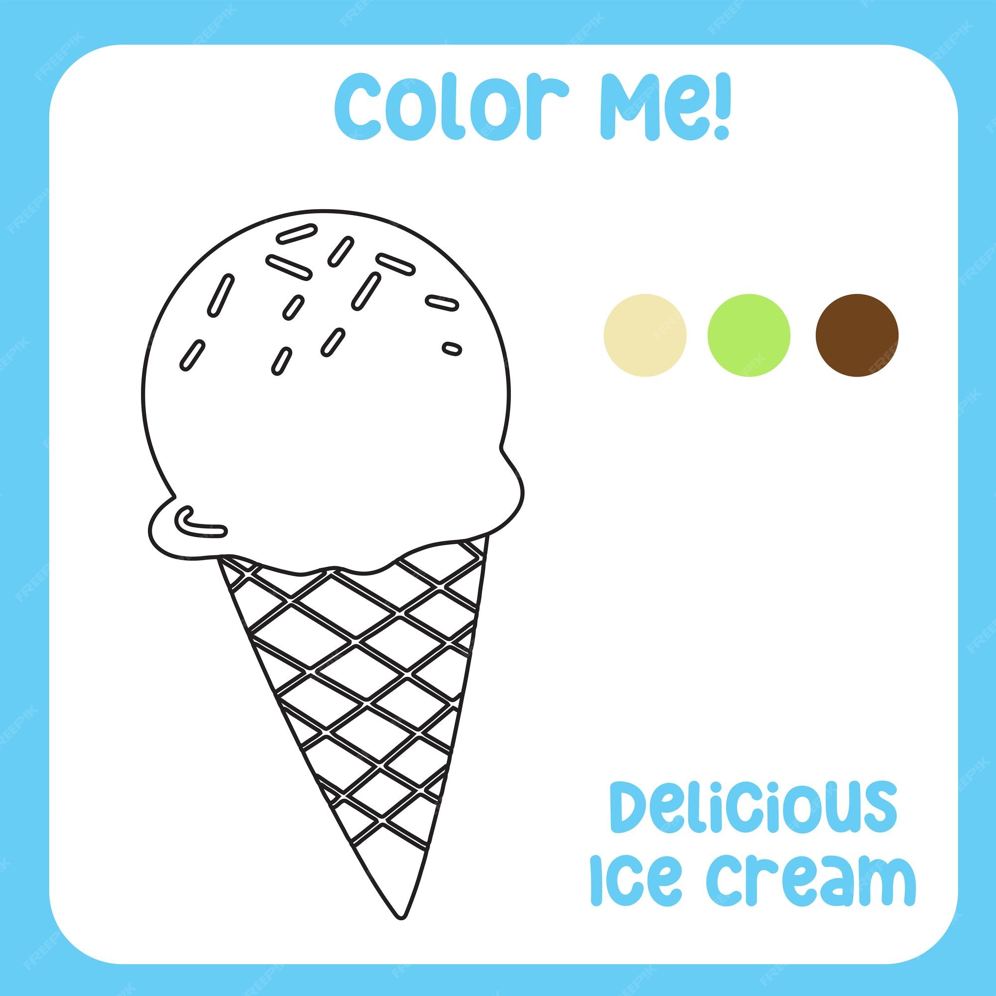 Premium vector coloring activity for children printable coloring page or sheet outline of ice cream vector file