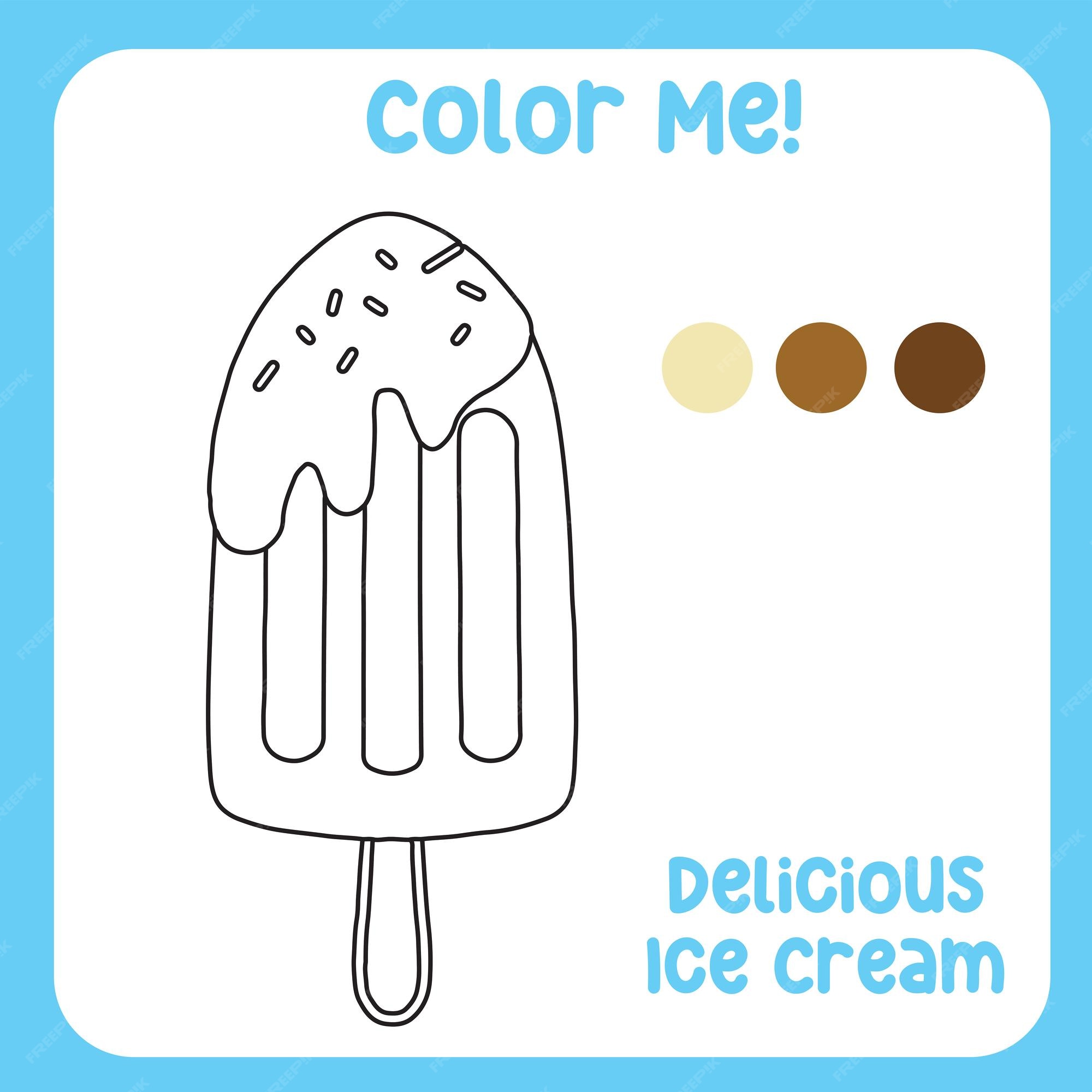 Premium vector coloring activity for children printable coloring page or sheet outline of ice cream vector file