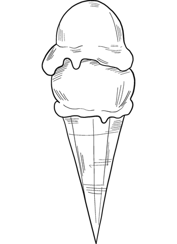 Ice cream cone coloring page free printable coloring pages
