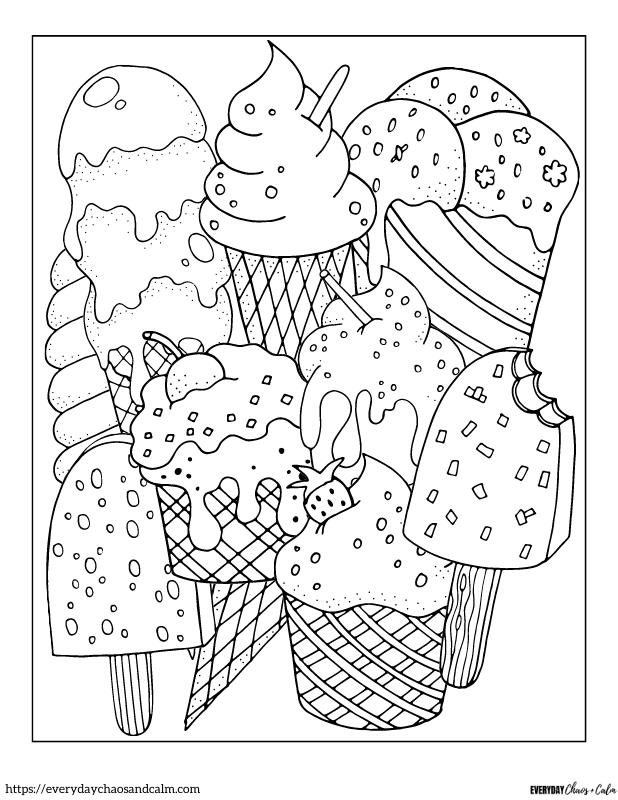 Free ice cream coloring pages for kids