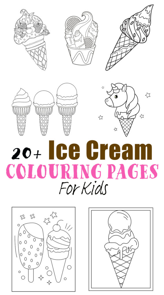 Ice cream colouring pages for kids